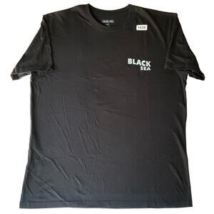 Black Sea Men’s Short Sleeve T-shirt size L, Black, Back From Whence We Came USA